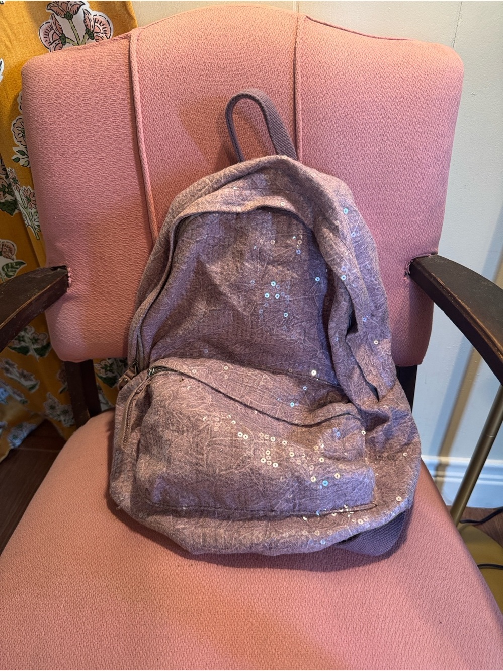 Sequined Lavender Backpack - Unbranded